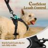 imagerabbitgoo Dog Harness No Pull with 2 Leash Clips Adjustable Soft Padded Reflective Oxford No Choke Pet Vest with Easy Control Handle for Large Dogs Pink LBlack