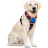 imagerabbitgoo Dog Harness No Pull with 2 Leash Clips Adjustable Soft Padded Reflective Oxford No Choke Pet Vest with Easy Control Handle for Large Dogs Pink LBlue  Orange