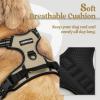 imagerabbitgoo Dog Harness No Pull with 2 Leash Clips Adjustable Soft Padded Reflective Oxford No Choke Pet Vest with Easy Control Handle for Large Dogs Pink LBeige