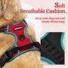 imagerabbitgoo Dog Harness No Pull with 2 Leash Clips Adjustable Soft Padded Reflective Oxford No Choke Pet Vest with Easy Control Handle for Large Dogs Pink LRed  Teal