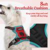 imagerabbitgoo Dog Harness No Pull with 2 Leash Clips Adjustable Soft Padded Reflective Oxford No Choke Pet Vest with Easy Control Handle for Large Dogs Pink LRed  Teal