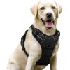 imagerabbitgoo Dog Harness No Pull with 2 Leash Clips Adjustable Soft Padded Reflective Oxford No Choke Pet Vest with Easy Control Handle for Large Dogs Pink LBlack