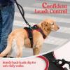 imagerabbitgoo Dog Harness No Pull with 2 Leash Clips Adjustable Soft Padded Reflective Oxford No Choke Pet Vest with Easy Control Handle for Large Dogs Pink LBlack  Red