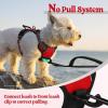 imagerabbitgoo Dog Harness No Pull with 2 Leash Clips Adjustable Soft Padded Reflective Oxford No Choke Pet Vest with Easy Control Handle for Large Dogs Pink LRed