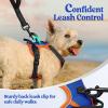 imagerabbitgoo Dog Harness No Pull with 2 Leash Clips Adjustable Soft Padded Reflective Oxford No Choke Pet Vest with Easy Control Handle for Large Dogs Pink LBlue  Orange