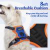 imagerabbitgoo Dog Harness No Pull with 2 Leash Clips Adjustable Soft Padded Reflective Oxford No Choke Pet Vest with Easy Control Handle for Large Dogs Pink LBlue  Orange