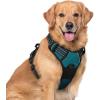 imagerabbitgoo Dog Harness No Pull with 2 Leash Clips Adjustable Soft Padded Reflective Oxford No Choke Pet Vest with Easy Control Handle for Large Dogs Pink LBlue Coral