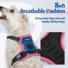imagerabbitgoo Dog Harness No Pull with 2 Leash Clips Adjustable Soft Padded Reflective Oxford No Choke Pet Vest with Easy Control Handle for Large Dogs Pink LBlue  Hot Pink