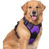 imagerabbitgoo Dog Harness No Pull with 2 Leash Clips Adjustable Soft Padded Reflective Oxford No Choke Pet Vest with Easy Control Handle for Large Dogs Pink LPurple