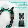 imagerabbitgoo Dog Harness No Pull with 2 Leash Clips Adjustable Soft Padded Reflective Oxford No Choke Pet Vest with Easy Control Handle for Large Dogs Pink LBlack  Turquoise