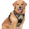 imagerabbitgoo Dog Harness No Pull with 2 Leash Clips Adjustable Soft Padded Reflective Oxford No Choke Pet Vest with Easy Control Handle for Large Dogs Pink LBeige
