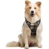 imagerabbitgoo Dog Harness No Pull with 2 Leash Clips Adjustable Soft Padded Reflective Oxford No Choke Pet Vest with Easy Control Handle for Large Dogs Pink LCheckered Brown