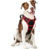 imagerabbitgoo Dog Harness No Pull with 2 Leash Clips Adjustable Soft Padded Reflective Oxford No Choke Pet Vest with Easy Control Handle for Large Dogs Pink LBlack  Red