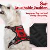 imagerabbitgoo Dog Harness No Pull with 2 Leash Clips Adjustable Soft Padded Reflective Oxford No Choke Pet Vest with Easy Control Handle for Large Dogs Pink LRed