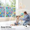 imagerabbitgoo Stained Glass Window Film Rainbow Film Decorative 3D Privacy Sticker Colorful Lattice Window Decals Cling Sun Catcher Static Decals for Home 175quot787quot175 x 1574