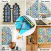 imagerabbitgoo Stained Glass Window Film Rainbow Film Decorative 3D Privacy Sticker Colorful Lattice Window Decals Cling Sun Catcher Static Decals for Home 175quot787quot175 x 1181