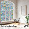 imagerabbitgoo Stained Glass Window Film Rainbow Film Decorative 3D Privacy Sticker Colorful Lattice Window Decals Cling Sun Catcher Static Decals for Home 175quot787quot175 x 1574
