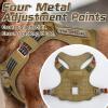 imagerabbitgoo Tactical Dog Harness for Large Dogs No Pull Military Service Vest with Handle ampamp Molle Easy Control for Training Walking Adjustable Reflective Straps Black LBrown