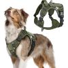 imagerabbitgoo Tactical Dog Harness for Large Dogs No Pull Military Service Vest with Handle ampamp Molle Easy Control for Training Walking Adjustable Reflective Straps Black LGreen camo