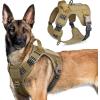 imagerabbitgoo Tactical Dog Harness for Large Dogs No Pull Military Service Vest with Handle ampamp Molle Easy Control for Training Walking Adjustable Reflective Straps Black LBrown
