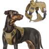 imagerabbitgoo Tactical Dog Harness for Large Dogs No Pull Military Service Vest with Handle ampamp Molle Easy Control for Training Walking Adjustable Reflective Straps Black LBrown
