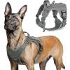 imagerabbitgoo Tactical Dog Harness for Large Dogs No Pull Military Service Vest with Handle ampamp Molle Easy Control for Training Walking Adjustable Reflective Straps Black LGrey