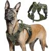 imagerabbitgoo Tactical Dog Harness for Large Dogs No Pull Military Service Vest with Handle ampamp Molle Easy Control for Training Walking Adjustable Reflective Straps Black LGreen camo