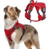 imagerabbitgoo Tactical Dog Harness for Large Dogs No Pull Military Service Vest with Handle ampamp Molle Easy Control for Training Walking Adjustable Reflective Straps Black LRed