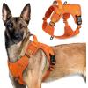 imagerabbitgoo Tactical Dog Harness for Large Dogs No Pull Military Service Vest with Handle ampamp Molle Easy Control for Training Walking Adjustable Reflective Straps Black LOrange