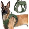 imagerabbitgoo Tactical Dog Harness for Large Dogs No Pull Military Service Vest with Handle ampamp Molle Easy Control for Training Walking Adjustable Reflective Straps Black LGreen
