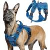 imagerabbitgoo Tactical Dog Harness for Large Dogs No Pull Military Service Vest with Handle ampamp Molle Easy Control for Training Walking Adjustable Reflective Straps Black LBlue Camo