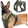 imagerabbitgoo Tactical Dog Harness for Large Dogs No Pull Military Service Vest with Handle ampamp Molle Easy Control for Training Walking Adjustable Reflective Straps Black LGreen camo