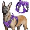 imagerabbitgoo Tactical Dog Harness for Large Dogs No Pull Military Service Vest with Handle ampamp Molle Easy Control for Training Walking Adjustable Reflective Straps Black LPurple Camo