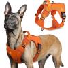 imagerabbitgoo Tactical Dog Harness for Large Dogs No Pull Military Service Vest with Handle ampamp Molle Easy Control for Training Walking Adjustable Reflective Straps Black LOrange