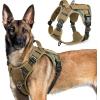 imagerabbitgoo Tactical Dog Harness for Large Dogs No Pull Military Service Vest with Handle ampamp Molle Easy Control for Training Walking Adjustable Reflective Straps Black LBrown camo