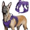imagerabbitgoo Tactical Dog Harness for Large Dogs No Pull Military Service Vest with Handle ampamp Molle Easy Control for Training Walking Adjustable Reflective Straps Black LPurple
