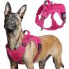 imagerabbitgoo Tactical Dog Harness for Large Dogs No Pull Military Service Vest with Handle ampamp Molle Easy Control for Training Walking Adjustable Reflective Straps Black LRose Red