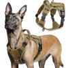 imagerabbitgoo Tactical Dog Harness for Large Dogs No Pull Military Service Vest with Handle ampamp Molle Easy Control for Training Walking Adjustable Reflective Straps Black LBrown camo