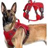 imagerabbitgoo Tactical Dog Harness for Large Dogs No Pull Military Service Vest with Handle ampamp Molle Easy Control for Training Walking Adjustable Reflective Straps Black LRed