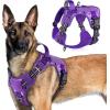 imagerabbitgoo Tactical Dog Harness for Large Dogs No Pull Military Service Vest with Handle ampamp Molle Easy Control for Training Walking Adjustable Reflective Straps Black LPurple Camo