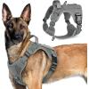 imagerabbitgoo Tactical Dog Harness for Large Dogs No Pull Military Service Vest with Handle ampamp Molle Easy Control for Training Walking Adjustable Reflective Straps Black LGrey