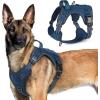 imagerabbitgoo Tactical Dog Harness for Large Dogs No Pull Military Service Vest with Handle ampamp Molle Easy Control for Training Walking Adjustable Reflective Straps Black LBlue