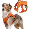imagerabbitgoo Tactical Dog Harness for Large Dogs No Pull Military Service Vest with Handle ampamp Molle Easy Control for Training Walking Adjustable Reflective Straps Black LOrange