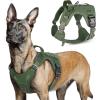 imagerabbitgoo Tactical Dog Harness for Large Dogs No Pull Military Service Vest with Handle ampamp Molle Easy Control for Training Walking Adjustable Reflective Straps Black LGreen