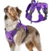 imagerabbitgoo Tactical Dog Harness for Large Dogs No Pull Military Service Vest with Handle ampamp Molle Easy Control for Training Walking Adjustable Reflective Straps Black LPurple Camo