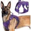 imagerabbitgoo Tactical Dog Harness for Large Dogs No Pull Military Service Vest with Handle ampamp Molle Easy Control for Training Walking Adjustable Reflective Straps Black LPurple