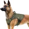 imagerabbitgoo Tactical Dog Harness for Large Heavy Duty Pet Harness with Handle NoPull Service Vest Large Breed Adjustable Military Dog Vest for Training Hunting Walking Black LGreen Camo