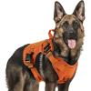 imagerabbitgoo Tactical Dog Harness for Large Heavy Duty Pet Harness with Handle NoPull Service Vest Large Breed Adjustable Military Dog Vest for Training Hunting Walking Black LOrange
