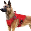imagerabbitgoo Tactical Dog Harness for Large Heavy Duty Pet Harness with Handle NoPull Service Vest Large Breed Adjustable Military Dog Vest for Training Hunting Walking Black LRed
