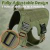 imagerabbitgoo Tactical Dog Harness for Large Heavy Duty Pet Harness with Handle NoPull Service Vest Large Breed Adjustable Military Dog Vest for Training Hunting Walking Black LGreen